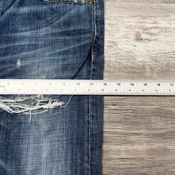 American Eagle Outfitters Faded Blue Mens‎ 33x31 Distressed Slim Straight Jeans - Picture 10 of 11